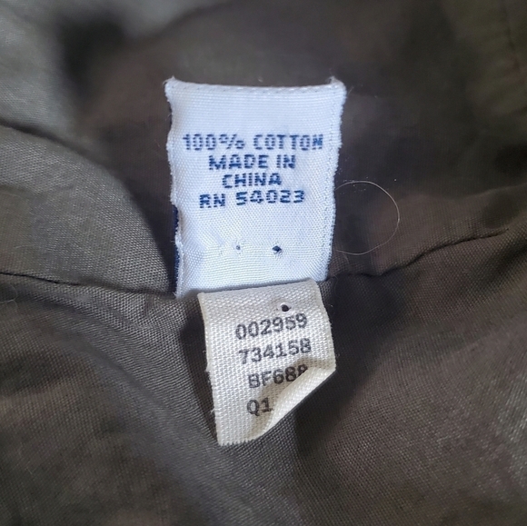 𝅺Y2K Vintage Old Navy Olive Green Frayed Brim Bucket Hat Size Medium Large - Picture 10 of 11